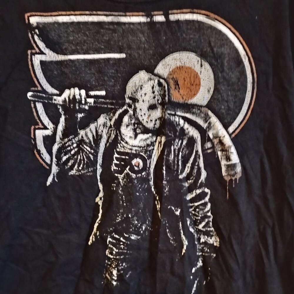 Men's Black XL Vintage Jason Vorhees Philadelphia Flyers T-Shirt Friday The 13th